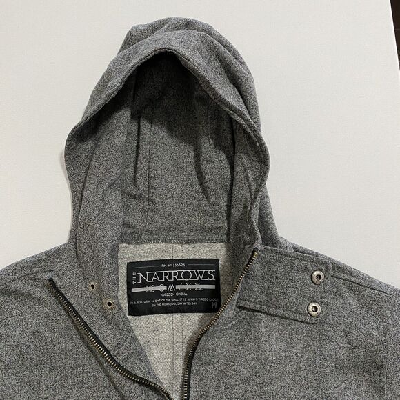 The Narrows Womens S Hoodie Jacket Gray Black Full Zip Sweater - Picture 3 of 11